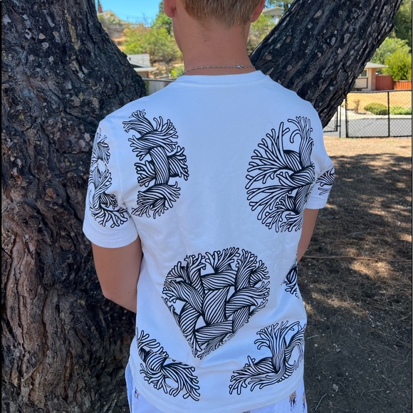 LOUIS VUITTON CHRISTOPHER NEMETH AUTHENTIC MEN T SHIRT WHITE LOVE ROPE TIE KNOT - Picture 9 of 16